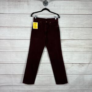 Vintage Wrangler Men's Firewash 90's Burgundy Red Slim Fit Jeans Size 29x32